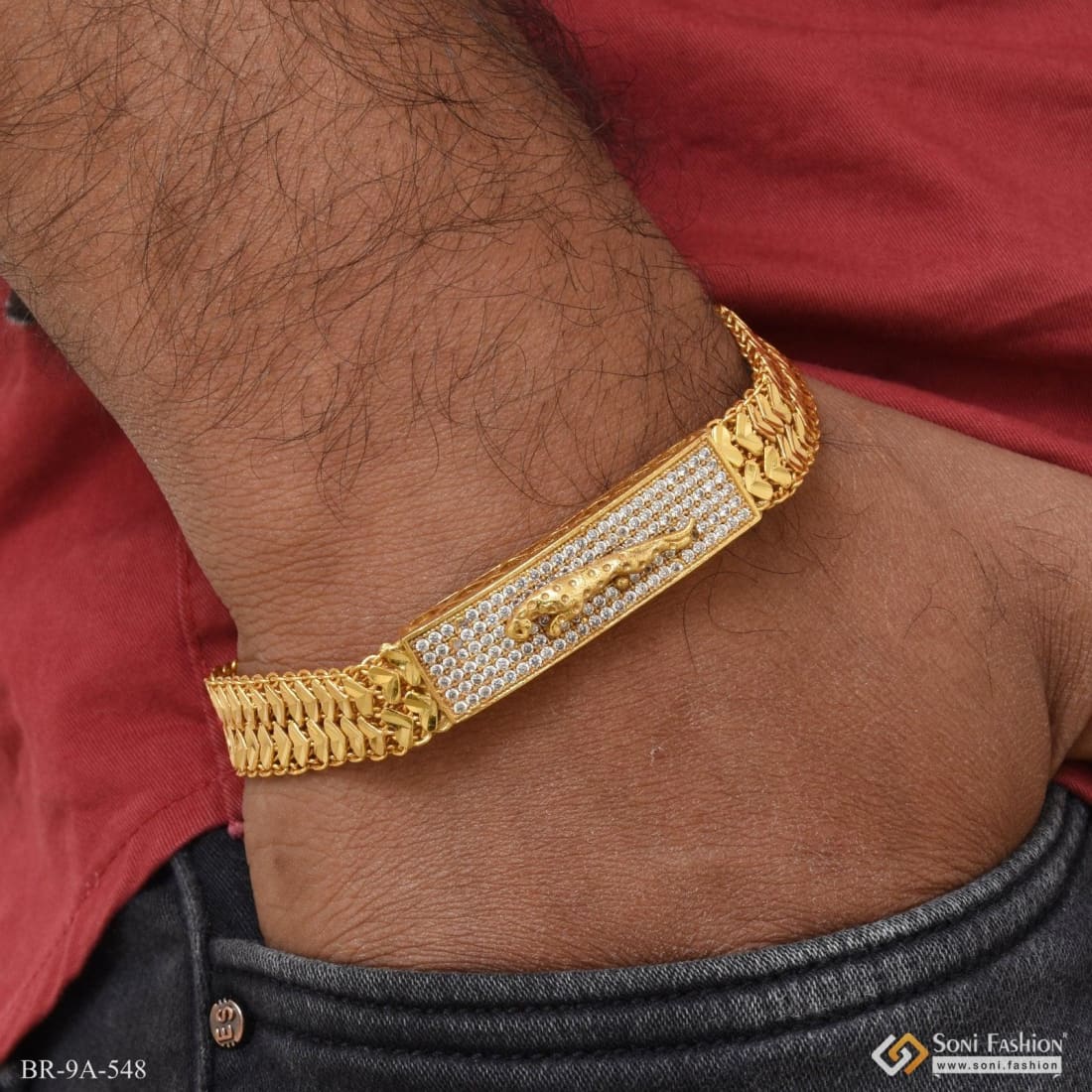 Wild Jaguar Dimond Gold Plated Silicone Bracelet – BaghadBillow